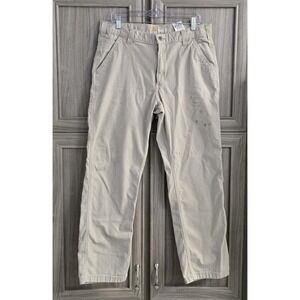 Carhartt Force Cargo Pants Mens 36x32 Beige Relaxed Fit Ripstop Work